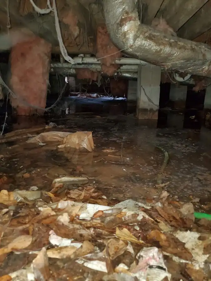 Crawl space flood assessment for Commercial Water Damage Restoration in Watertown