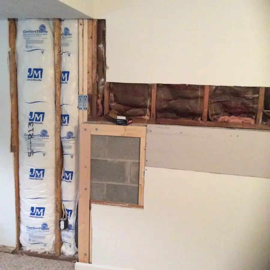 Wall insulation replacement during Contents Cleaning & Restoration in Watertown